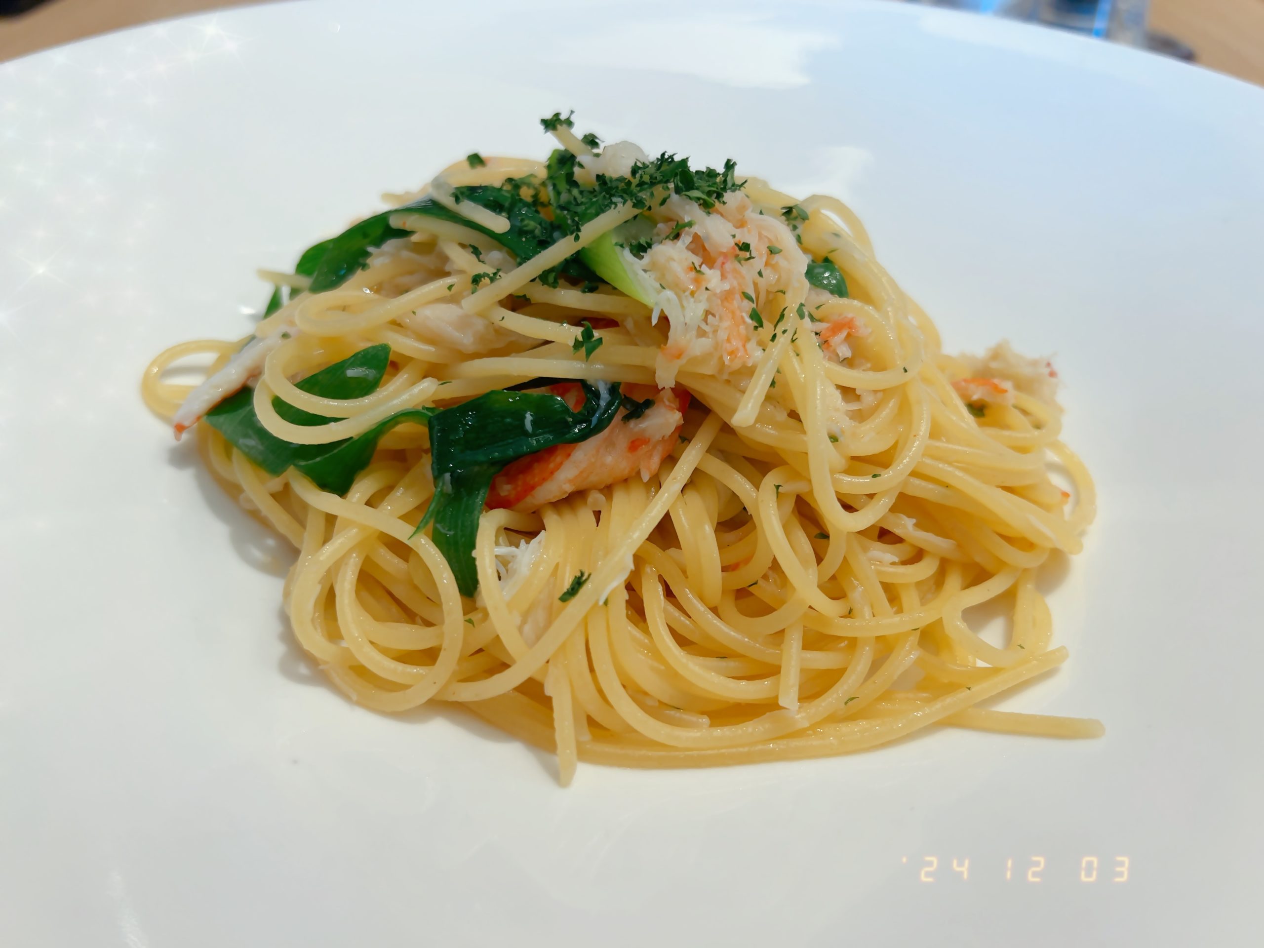 昼ご飯に食べたパスタの写真